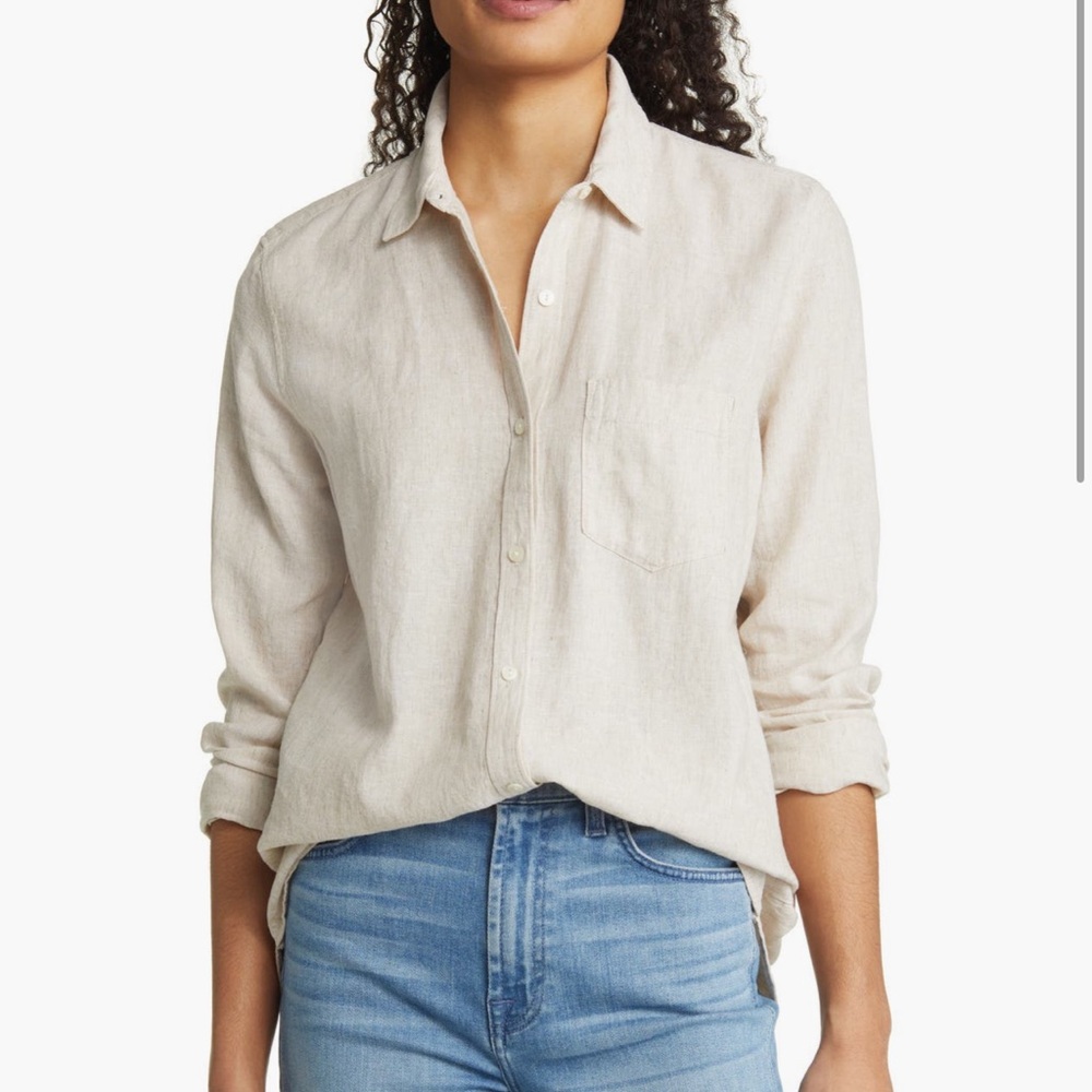 Caslon Light Tan Button Down Shirt